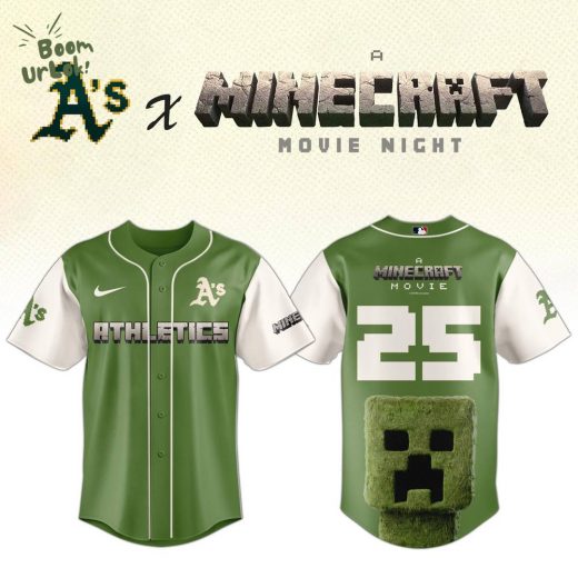 Oakland Athletics MLB x A MINECRAFT MOVIE Night Jersey Editions Limited