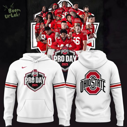 Ohio State Buckeyes Pro Day 2025 White Hoodie