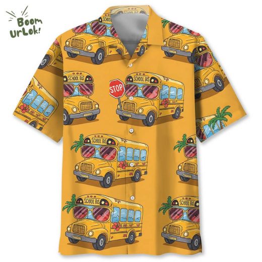 On A Vacation School Bus Hawaiian Shirt