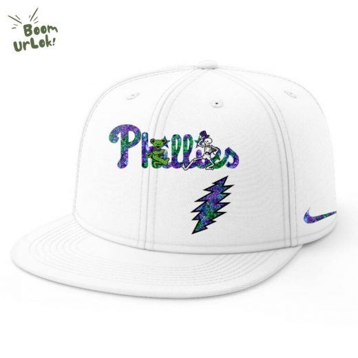 Philadelphia Phillies Grateful Dead Night Baseball Jersey Flat Cap Set