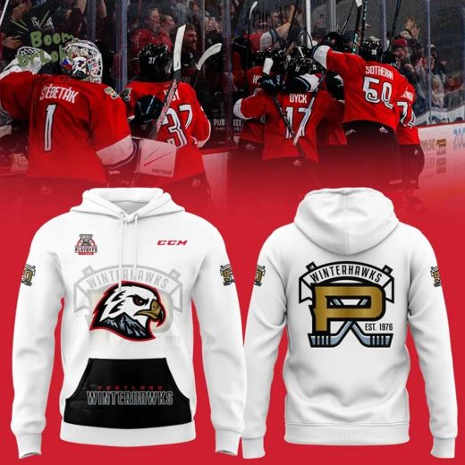Portland Winterhawks WHL Playoffs 2025 White Hoodie