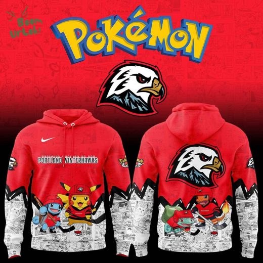 Portland Winterhawks x Pokémon New Red Hoodie