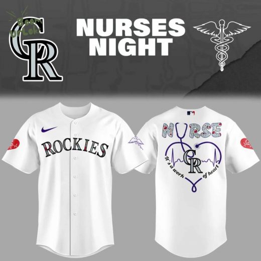 Rockies Baseball NURSES NIGHT White Jersey