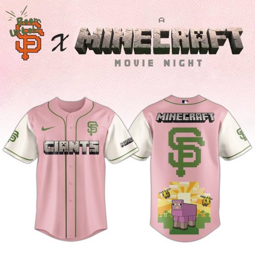 San Francisco Giants MLB x A MINECRAFT MOVIE Night Baseball Jersey Pink Editions Limited