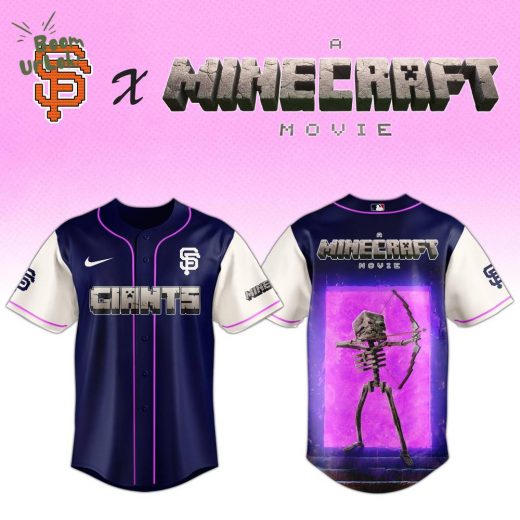 San Francisco Giants MLB x SKELETON A MINECRAFT MOVIE Night Jersey Editions Limited