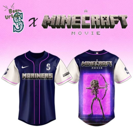 Seattle Mariners MLB x SKELETON A MINECRAFT MOVIE Night Jersey Editions Limited