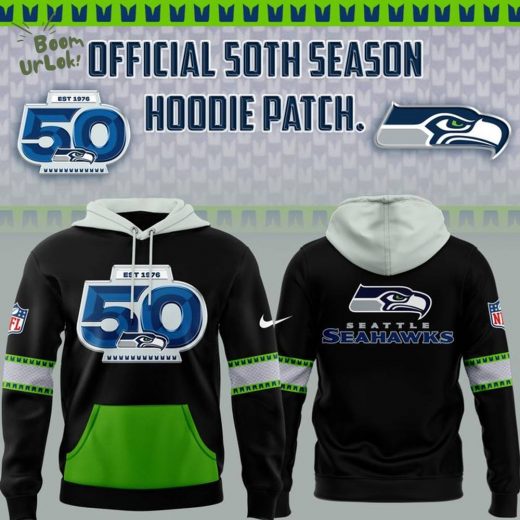 Seattle Seahawks our 50th season patch Hoodie 2025 Limited Edition