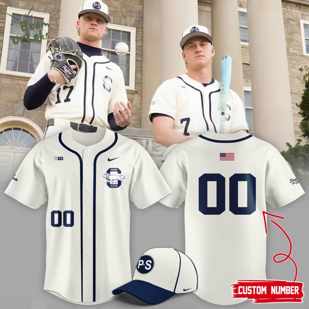 Special New Cream Penn State Baseball Jersey Special New Cream Penn State Baseball Jersey