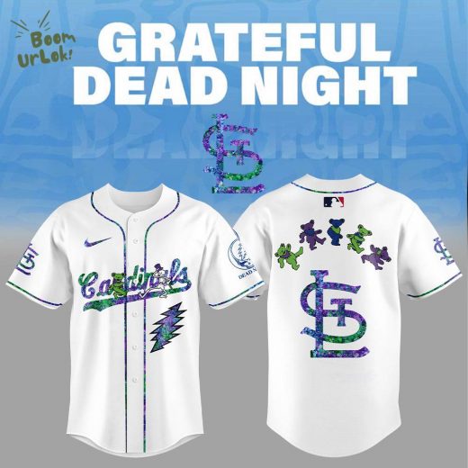 St.Louis Cardinals Grateful Dead Night Baseball Jersey Flat Cap Set