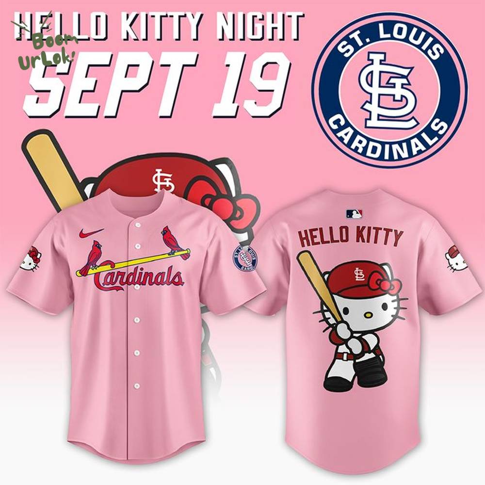 St.Louis Cardinals MLB x Hello Kitty Baseball Jersey - Pink St.Louis Cardinals MLB x Hello Kitty Baseball Jersey - Pink