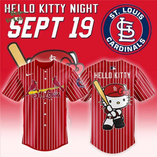 St.Louis Cardinals MLB x Hello Kitty Baseball Jersey – Red
