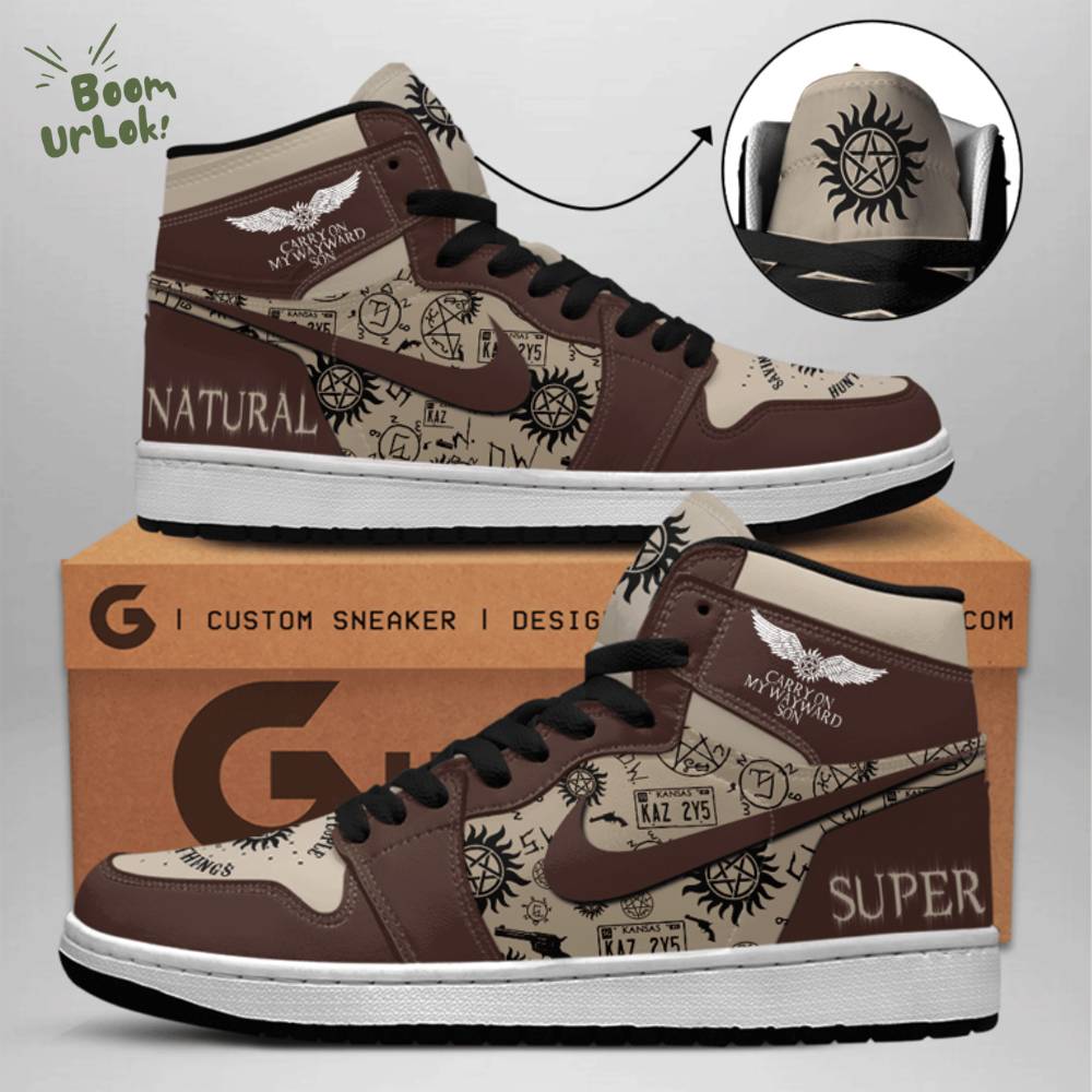 Supernatural Custom Air Jordan Sneakers - Carry On My Wayward Son Shoes - Hunter Symbols Design Supernatural Custom Air Jordan Sneakers - Carry On My Wayward Son Shoes - Hunter Symbols Design