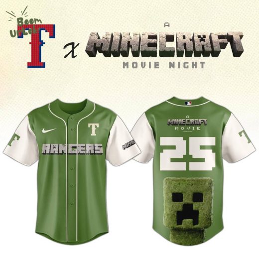 Texas Rangers MLB x A MINECRAFT MOVIE Night Baseball Jersey Editions Limited