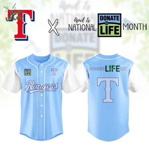 Texas Rangers MLB x Donate Life Month Baseball Jersey Editions Limited