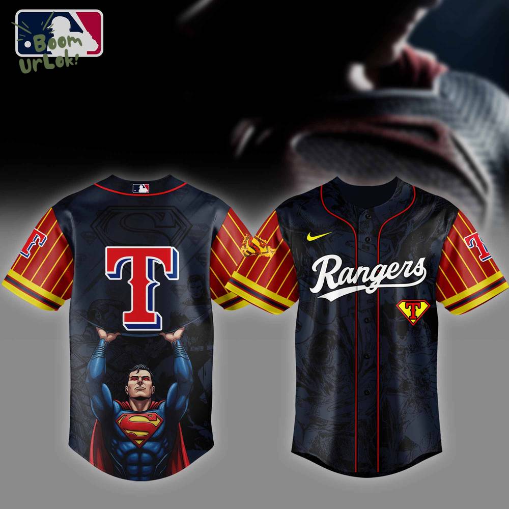 Texas Rangers MLB x Superman Baseball Jersey Editions Limited 2025 Texas Rangers MLB x Superman Baseball Jersey Editions Limited 2025