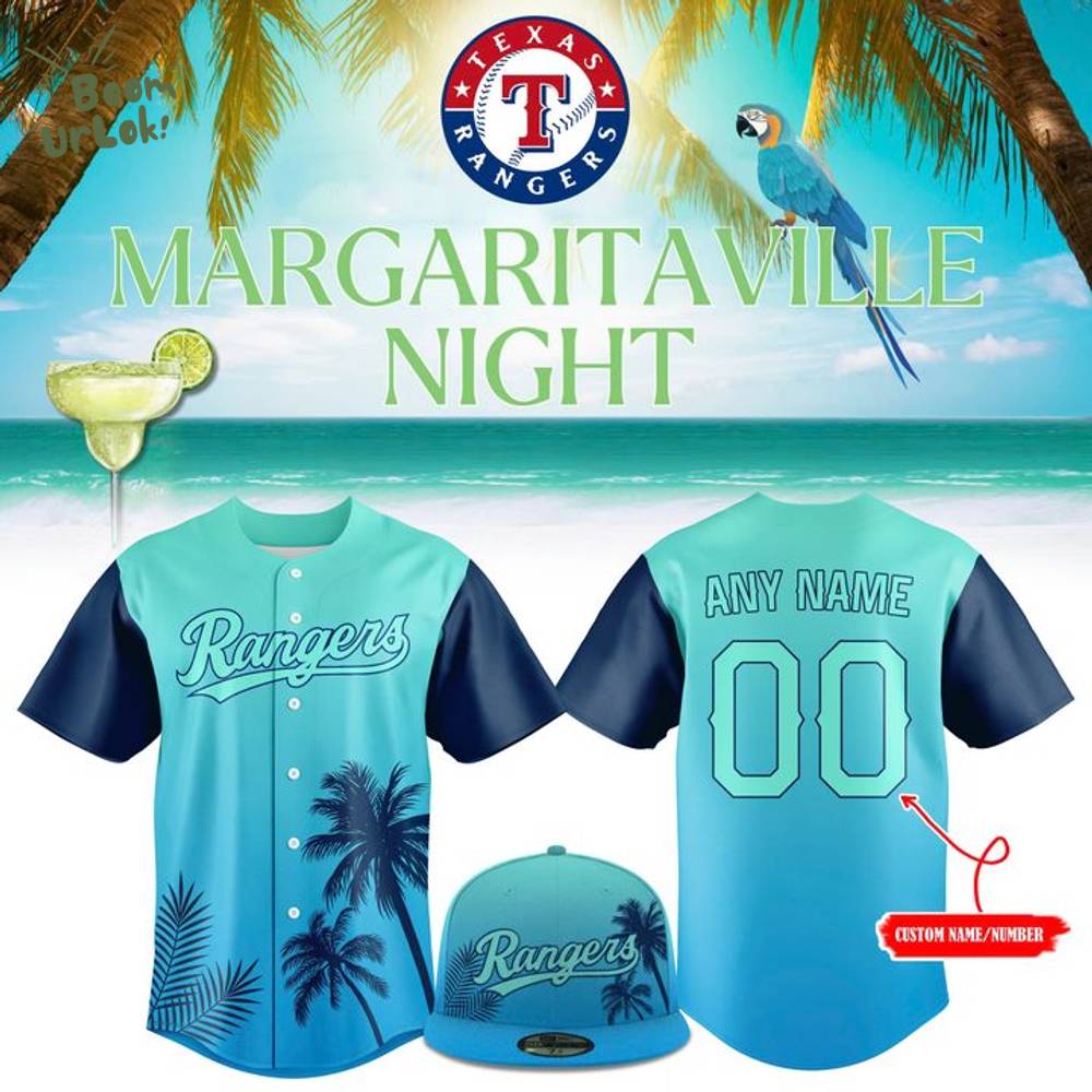 Texas Rangers Margaritaville Night Custom Baseball Jersey Texas Rangers Margaritaville Night Custom Baseball Jersey