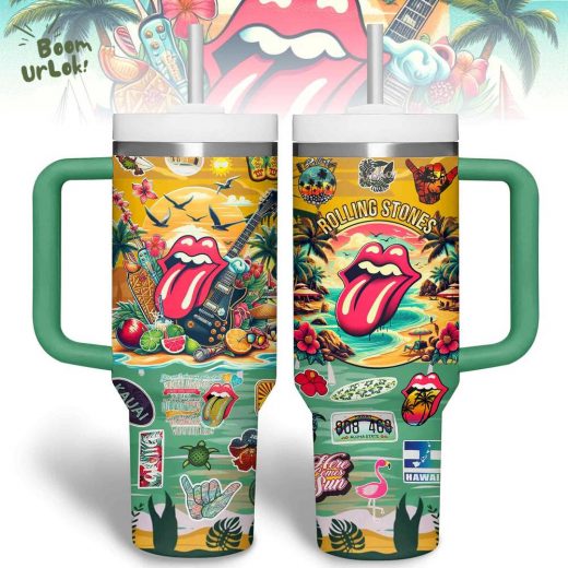 The Rolling Stones Music Custom Stanley Quencher 40oz Stainless Steel Tumbler