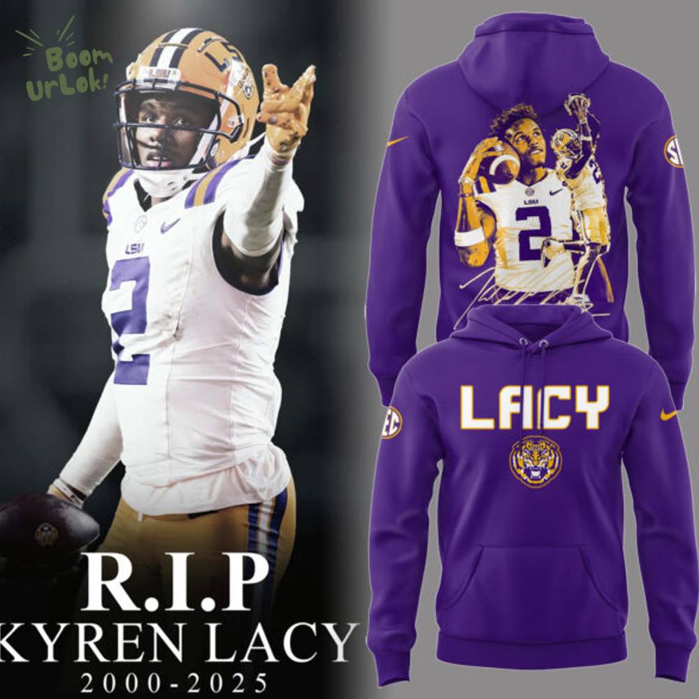 Tigers Football Limited RIP Lacy Purple Hoodie Tigers Football Limited RIP Lacy Purple Hoodie