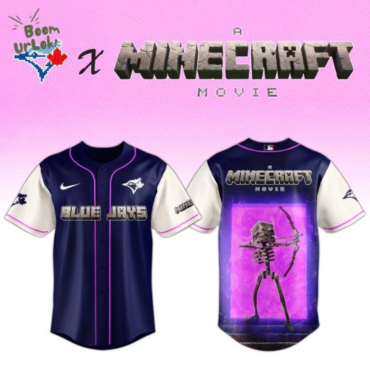 Toronto Blue Jays MLB x SKELETON A MINECRAFT MOVIE Night Jersey Editions Limited