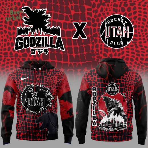 Utah Hockey x Godzilla Red Hoodie 2025