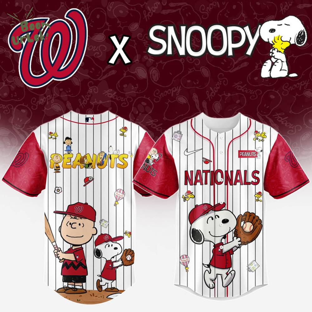 Washington Nationals MLB “75th Anniversary of Peanuts” Snoopy Special Edition Jersey 2025 Washington Nationals MLB “75th Anniversary of Peanuts” Snoopy Special Edition Jersey 2025