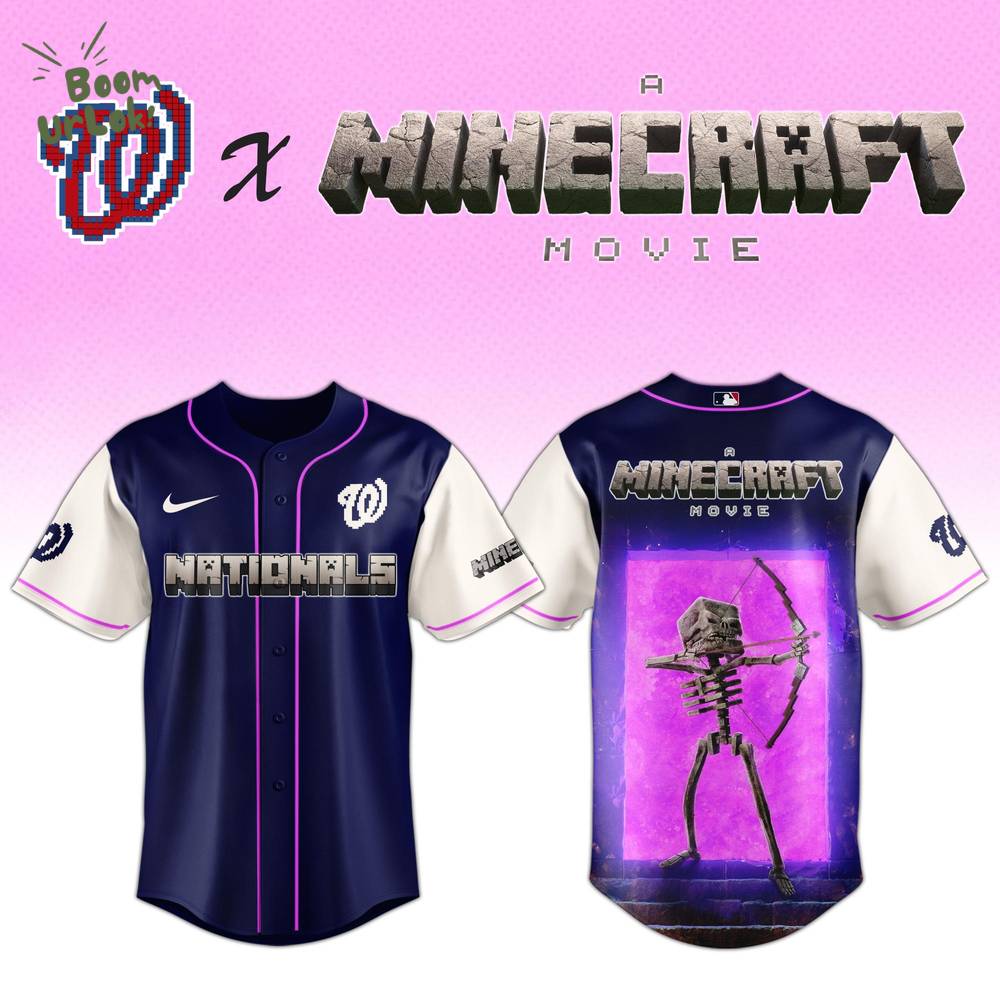 Washington Nationals MLB x SKELETON A MINECRAFT MOVIE Night Jersey Editions Limited Washington Nationals MLB x SKELETON A MINECRAFT MOVIE Night Jersey Editions Limited