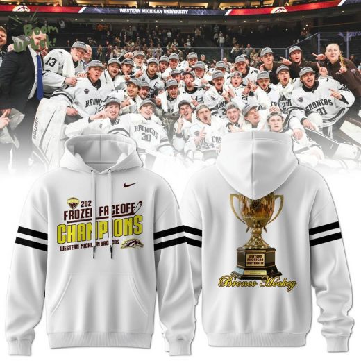 Western Michigan University Bronco Hockey The NCHC Champs Hoodie Limited Edition