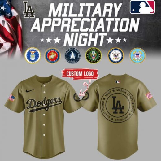 Limited Edition Dodgers x Military Appreciation Night Custom Logo 2025 Baseball Jersey