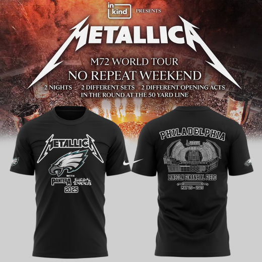 Metallic M72 World Tour x Pantera and Suicidal Tendencies Black Tshirt 2025