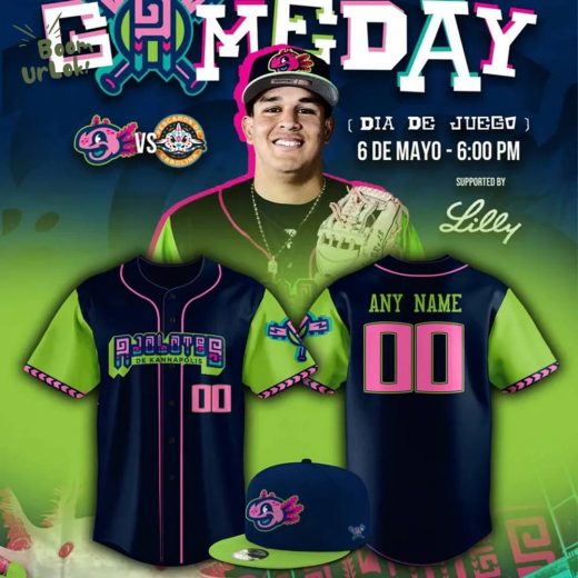 2025 Ajolotes de Kannapolis Baseball Jersey – Copa de la Diversión Edition with Neon Green & Pink Accents