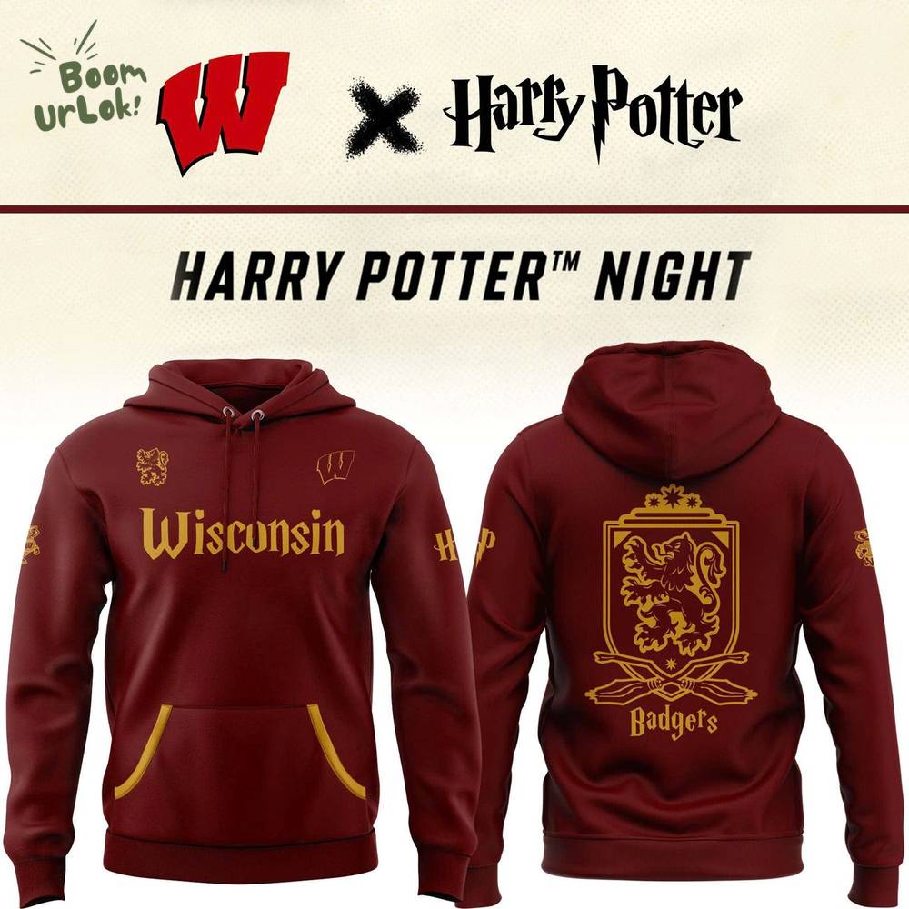 2025 Harry Potter Wisconsin Badgers Hoodie 2025 Harry Potter Wisconsin Badgers Hoodie