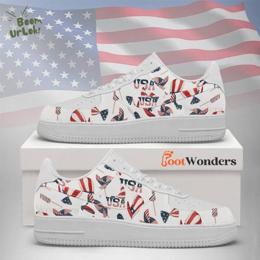America V2 – American Flag – Independence Day AF1 Shoes