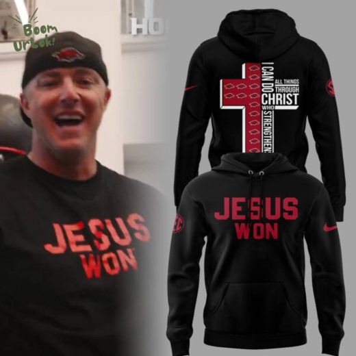 Arkansas x Jesus Won 2025 “I can do” Black Hoodie