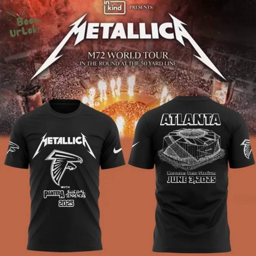 Atlanta Falcons x Metallica tour 2025 Black tshirt