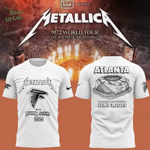 Atlanta Falcons x Metallica tour 2025 White tshirt