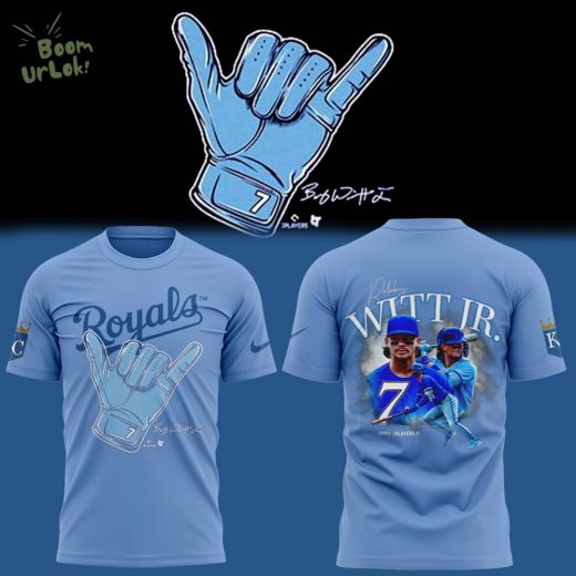 Bobby Witt Jr hand sign signature Blue t-shirt