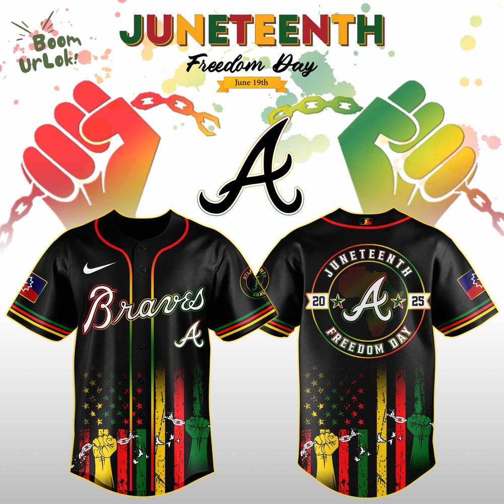 Braves Freedom Jersey Celebrate Juneteenth with Pride-3D Baseball Jersey Braves Freedom Jersey Celebrate Juneteenth with Pride-3D Baseball Jersey