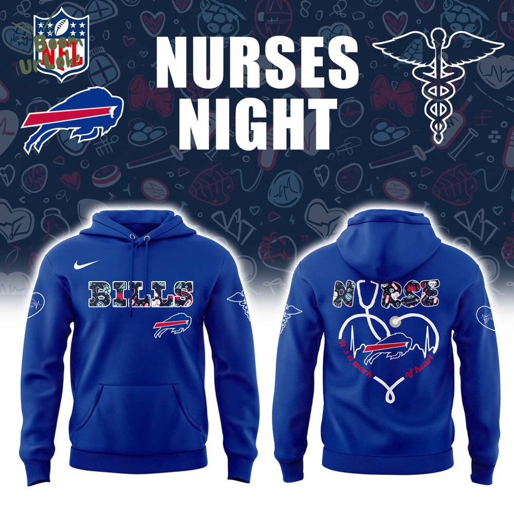 Buffalo Bills NURSES NIGHT Blue Hoodie Buffalo Bills NURSES NIGHT Blue Hoodie