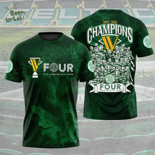 Celtic FC 2024–2025 Champions Shirt – Green Smoke ‘FOUR’ Trophy Edition