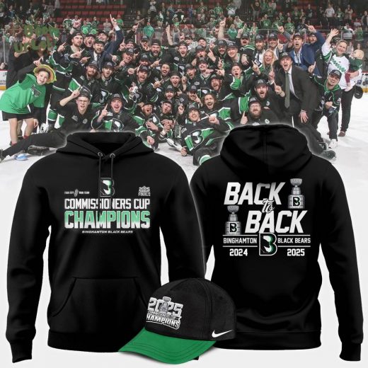 Commissioners Cup Champions Binghamton Black Bears 2025 Back To Back Hoodie