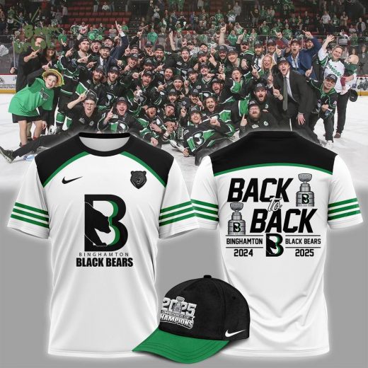Commissioners Cup Champions Binghamton Black Bears 2025 Back To Back White Tshirt