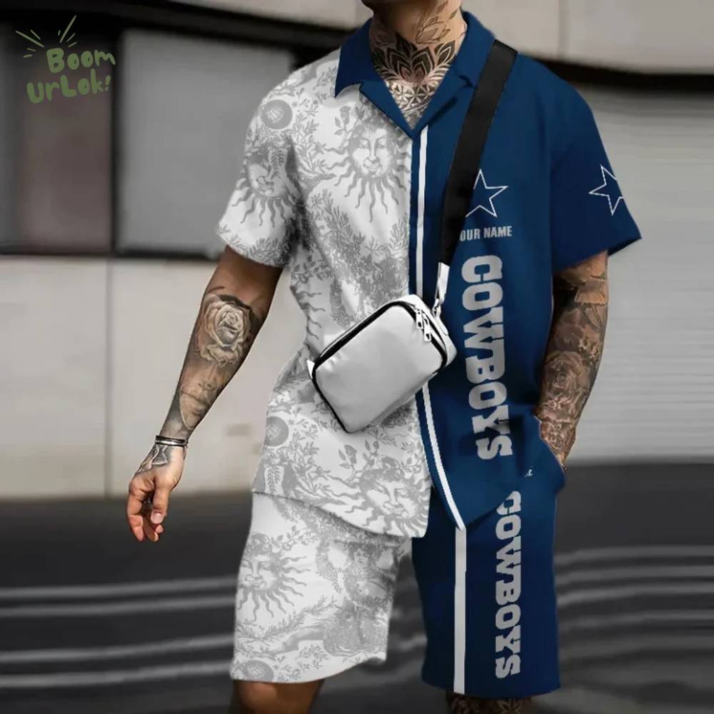 Dallas Cowboy Combo Hawaiian Shirt Custom Name Gift For Fan Dallas Cowboy Combo Hawaiian Shirt Custom Name Gift For Fan