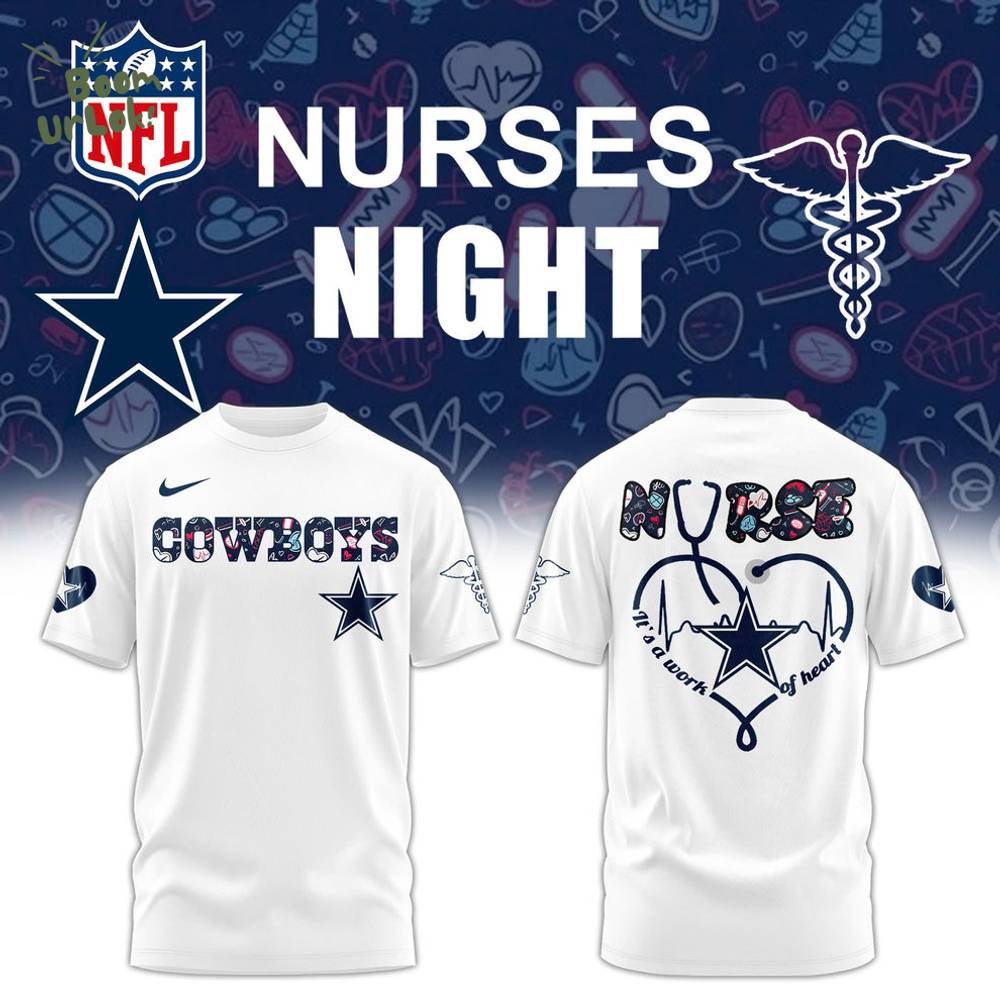 Dallas Cowboys NURSES NIGHT Combo White Tshirt Dallas Cowboys NURSES NIGHT Combo White Tshirt