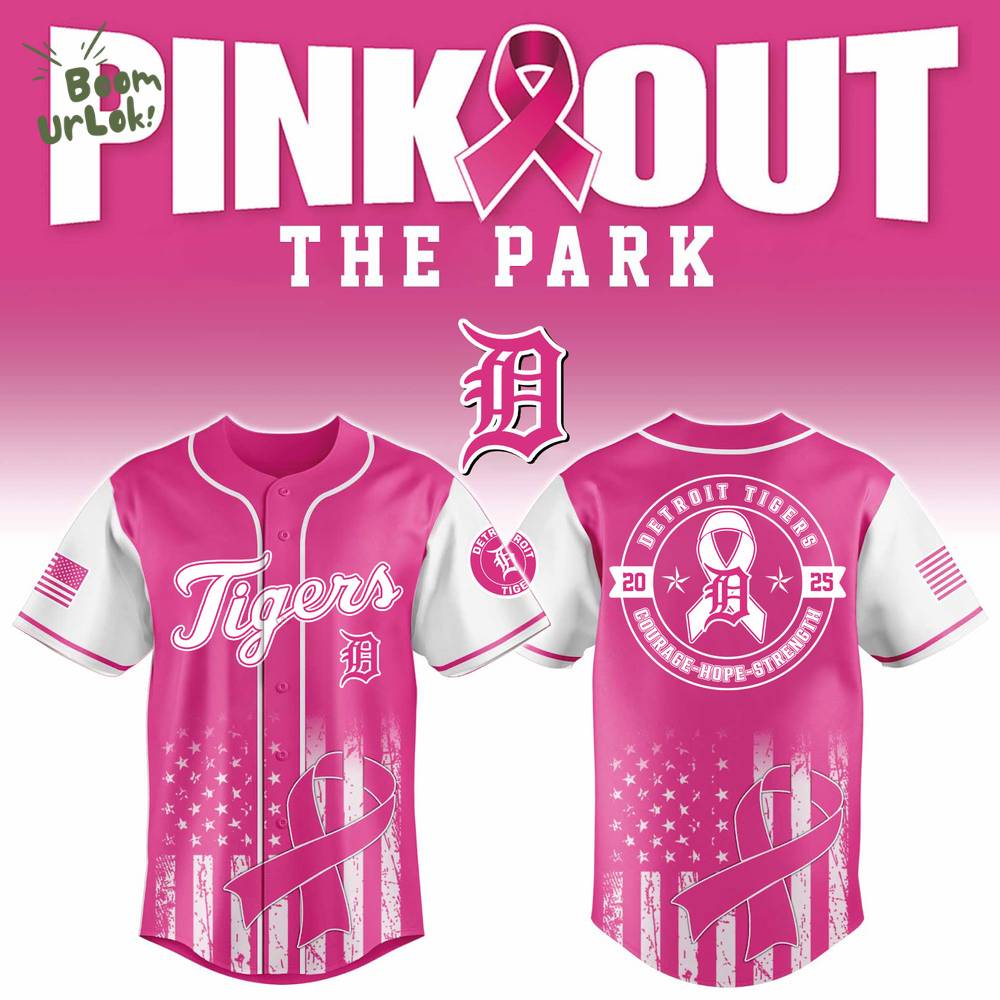 Detroit Tigers X Pink Out The Park-3D Baseball Jersey Detroit Tigers X Pink Out The Park-3D Baseball Jersey