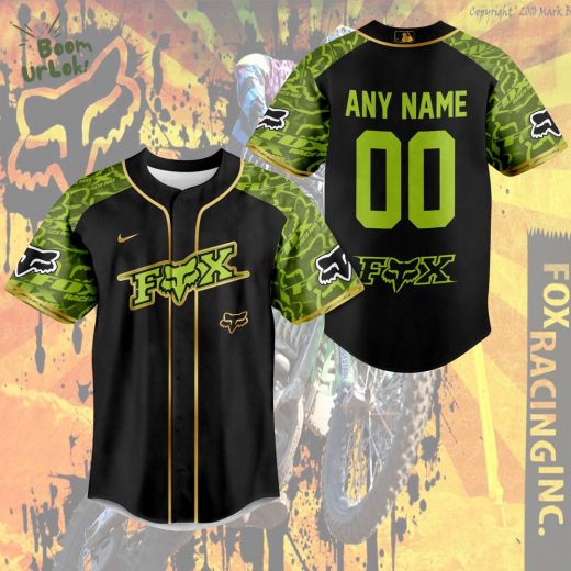 Fox Racing Baseball Jersey – Personalized Motocross Shirt with Name & Number