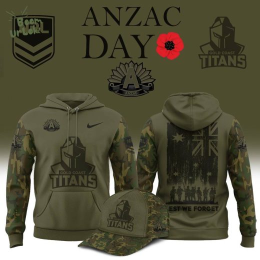 Gold Coast Titans 2025 ANZAC day Hoodie