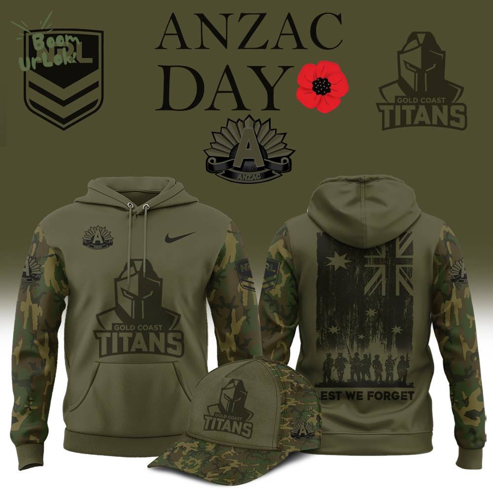 Gold Coast Titans 2025 ANZAC day Hoodie Gold Coast Titans 2025 ANZAC day Hoodie