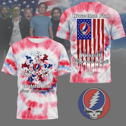 Grateful Dead Happy Independence Day Wave That Flag 2025 Tshirt