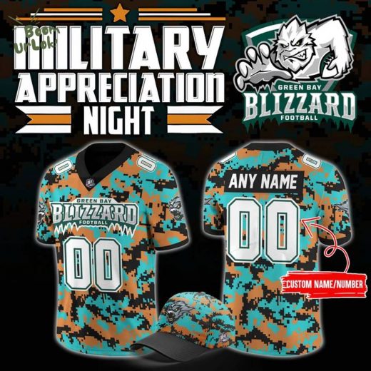 Green Bay Blizzard Military Nights Football Jersey 2025