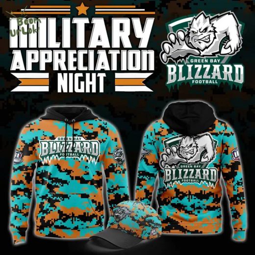 Green Bay Blizzard Military Nights Hoodie 2025